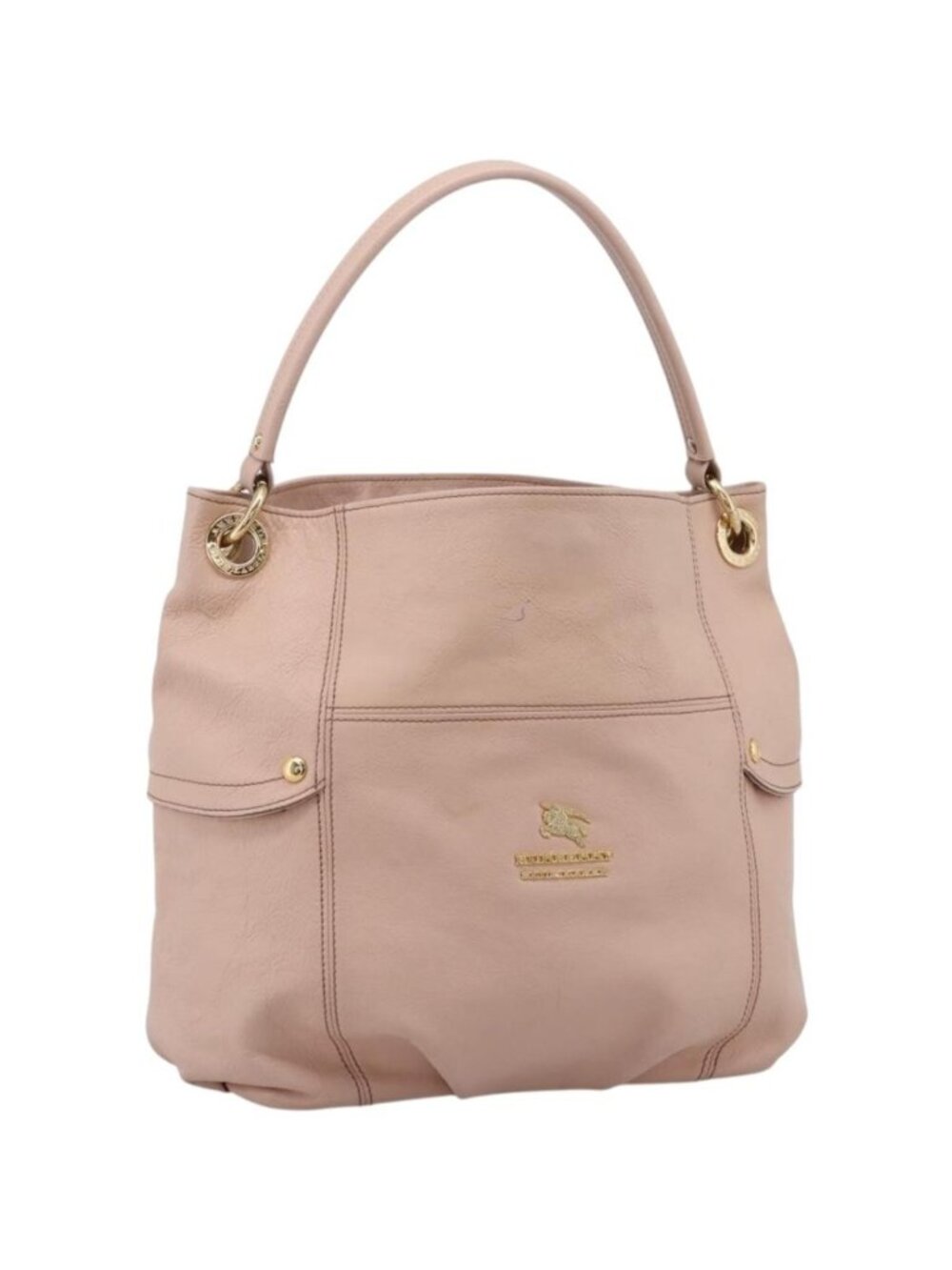BURBERRY Blue Label Tote Bag Leather Beige Gold